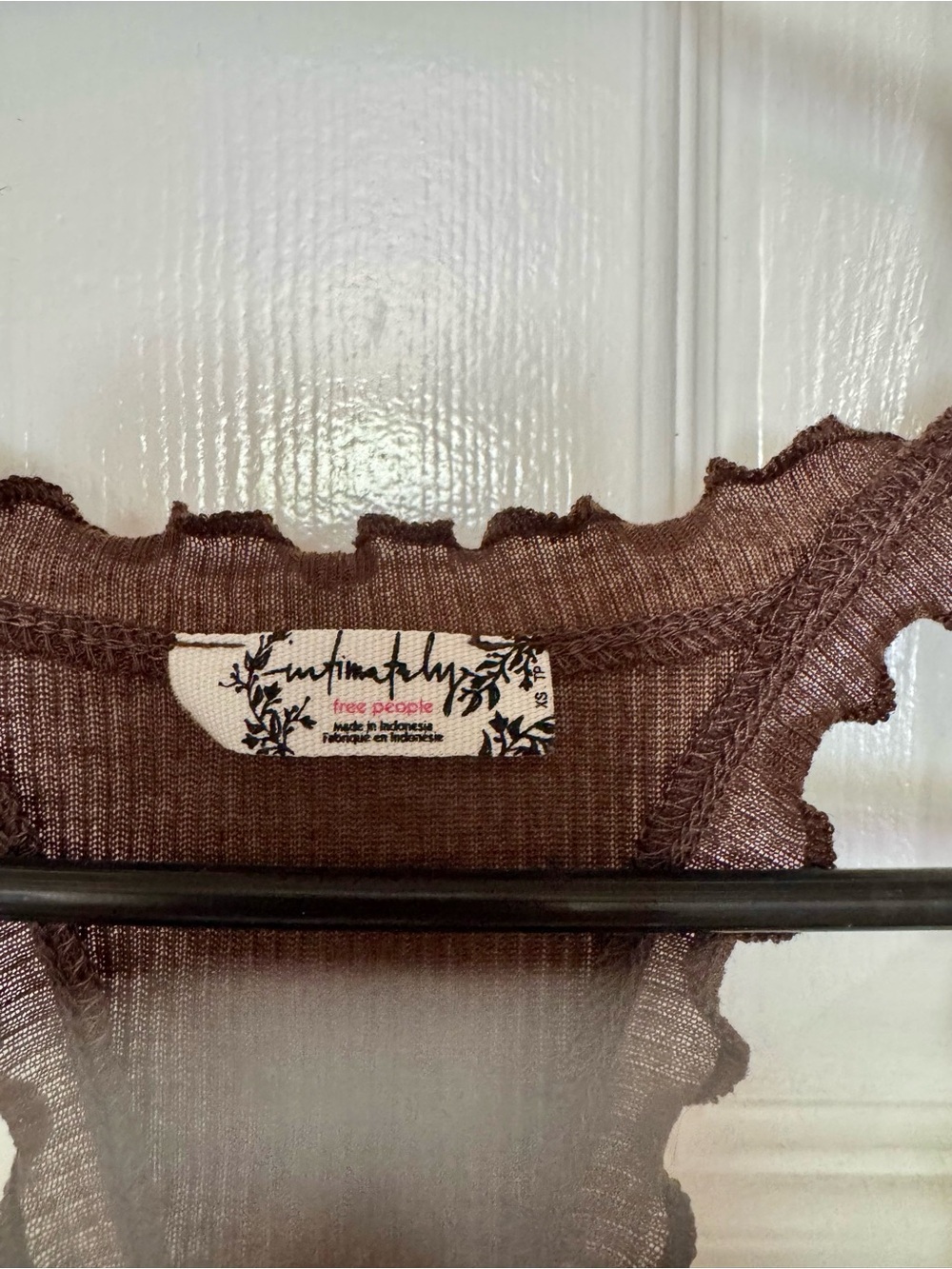 Free People Ruffle Racerback Tank - Brown - Picture 3 of 3